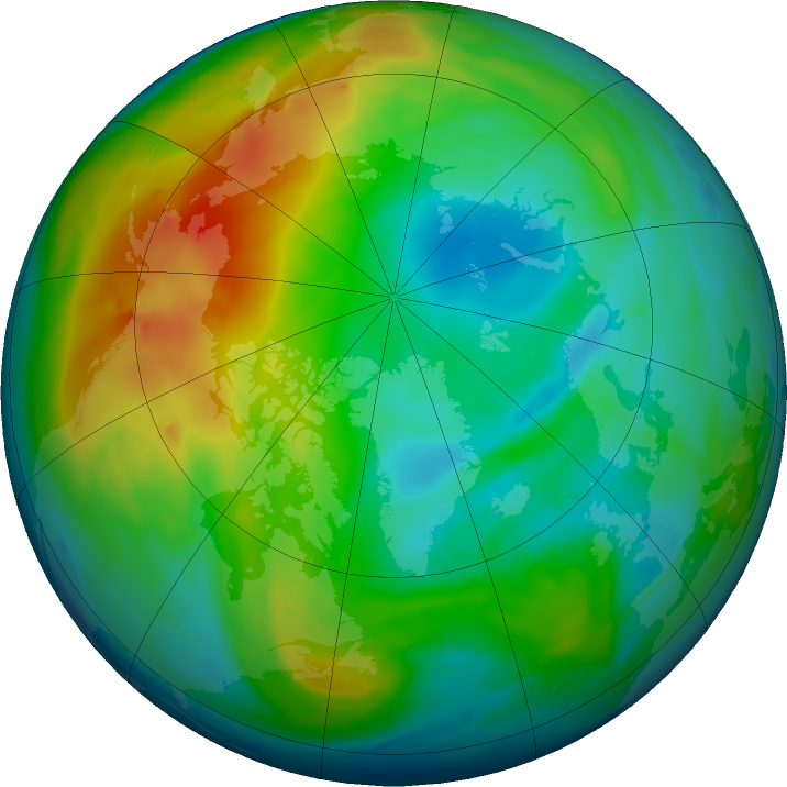 Arctic ozone map for 07 December 2023